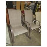 PAIR WEBBED SEAT COVERED PORCH ROCKERS