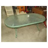 METAL BASE GLASS TOP CENTER PATIO TBL