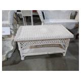 WHITE WICKER CENTER TABLE