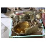 BRASS VASES, CLIPBOARD, MIRROR, MISC