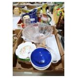PUNCH BOWL, SERVING TRAYS, MISC