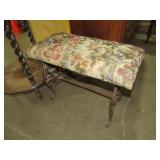 CAST IRON BASES PADDED SEAT BENCH