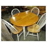 SOLID WOOD DINETTE TBL W/ (4) CHAIRS