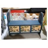 WOOD PAPER TOWEL HOLDER W/ DRAWERS