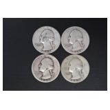 (1) 1943 P, (3) 1944 P WASH. QUARTERS 90%