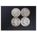 1934, (2) 1935, 1939 P WASH. QUARTERS 90%