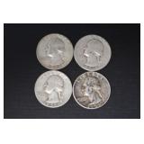 (4) 1955 P WASH. QUARTERS 90%