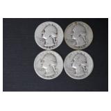 (2) 1945 P, (2) 1946 P WASH. QUARTERS 90%