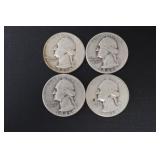 (3) 1946 P, (1) 1947 P WASH. QUARTERS 90%