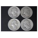 (3) 1945 P, (1) 1945 S WASH. QUARTERS 90%