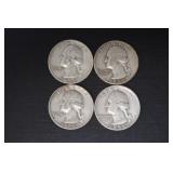 (3) 1956 P, (1) 1956 D WASH. QUARTERS 90%
