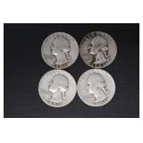 (3) 1953 P, (1) 1953 D WASH. QUARTERS 90%