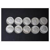 (10) ROOSEVELT DIMES VARIOUS DATES & MM 90%