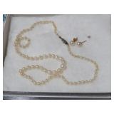 VINTAGE PEARL NECKLACE AND EARINGS