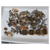 COLLECTION OF ESTATE TIE TAC AND CUFF LINKS