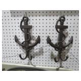 PAIR OF CAST IRON ANCHOR HOOKS
