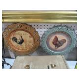 (2) METAL ROOSTER PLATES