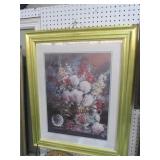 GOLD FRAMED STILL LIFE FLOWER PRINT