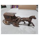 CAST IRON AMISH BUGGY WITH HORSE AND RIDERS