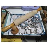 ROLLING PIN, BISCUIT CATTERY, AND COOKIE CUTTERS