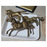(3) BRASS HORSES