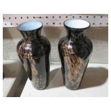 (2) ART GLASS VASES