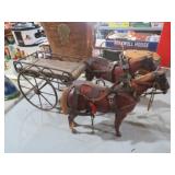 VINTAGE BREIER HORSES WITH CART