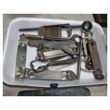 COLLECTION OF VINTAGE METAL BOTTLE OPENERSAND MISC