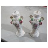 PAIR OF ITALIAN PORCELAIN HAND PAINTED LAMP BASES