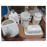 COLLECTION OF CERAMIC PLANTER, BUTTER DISH, & MISC