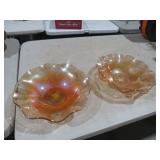 (2) LARGE IRIS VINTAGE BOWLS