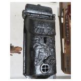 VINTAGE CAST IRON NO2 WALL HANGING MAILBOX