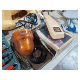 FLASHING CAUTION LIGHT AND SHOE POLISH