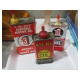 (3) VINTAGE MACHINE OIL CANS