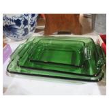 VTG ANCHOR HOCKINGS SET OF THREE GLASS CASSAROLE