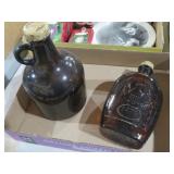 (2) GLASS JUG AND SYRUP BOTTLE