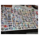 FULL SHEET OF 132 UNCUT BASEBALL CARDS