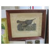 LARGE WOOD FRAMED WILD TURKEY PRINT