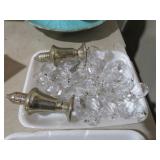 GLASS PRISM AND SALT AND PEPPER SHAKERS