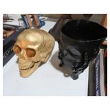 (2) DECORATIVE HALLOWEEN SKULLS