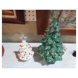 (2) CERAMIC CHRISTMAS TREES