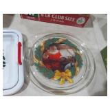 GLASS COCA-COLA TRAY AND 3PC TRAY SET