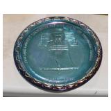 BLUE IRIDESCENT LIBERTY BELL PLATE