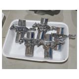 (5) VINTAGE METAL FORD EMBLEMS
