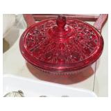 INDIANA GLASS RUBY RED CANDY DISH