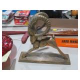 SOLID BRASS VINTAGE RAM STATUE