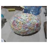 VIINTAGE FLORAL EGG COVERED DISH