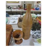 UNQIUE TURN WOOD BOTTLE AND OLIVE WOOD CUP