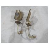 PAIR OF BRASS WALL SCONCES WITH REFLECTOR