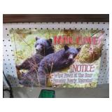 METAL BEAR MAN CAVE ADV SIGN